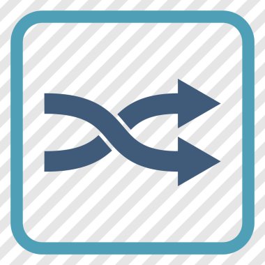 Shuffle okları doğru vektör simgesi bir çerçeve içinde