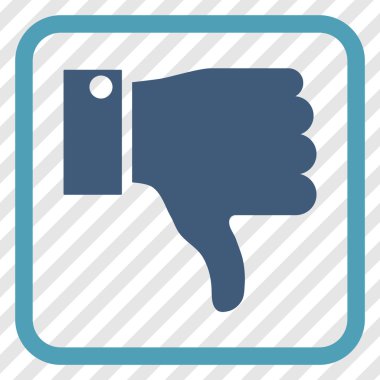 Vektör simgesi bir çerçeve içinde aşağı parmak