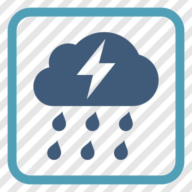 Fırtına vektör simgesi bir çerçeve içinde