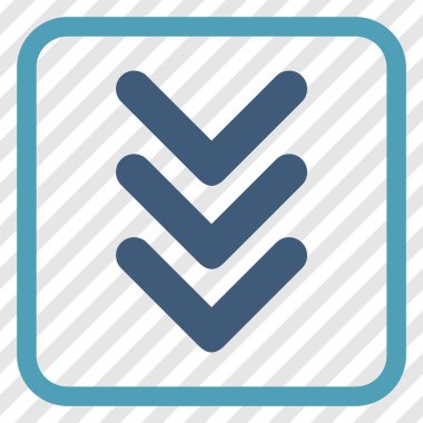 Vektör simgesi bir çerçeve içinde aşağı çift ok ucu