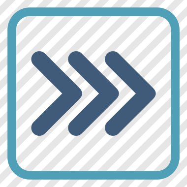 Ok ucu doğru vektör simgesi bir çerçeve içinde üçlü