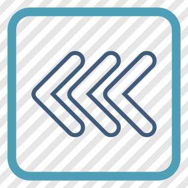 İşaretçi sol vektör simgesi bir çerçeve içinde üçlü