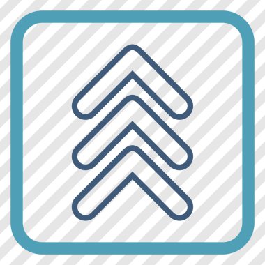 İşaretçi yukarı vektör simgesi bir çerçeve içinde üçlü