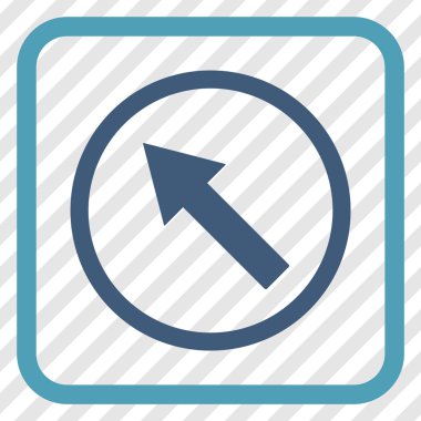 Yukarı Sağdan sola yuvarlak ok vektör simgesi bir çerçeve içinde