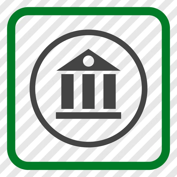 Bank gebouw Vector Icon In een Frame — Stockvector