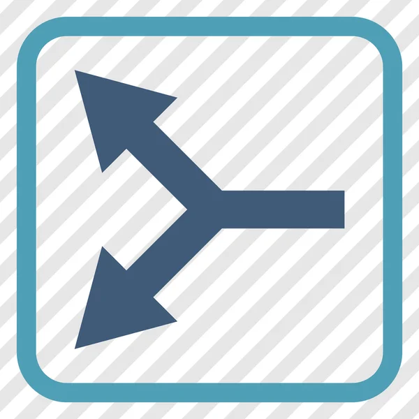 Bifurcación Flecha izquierda Vector icono en un marco — Vector de stock