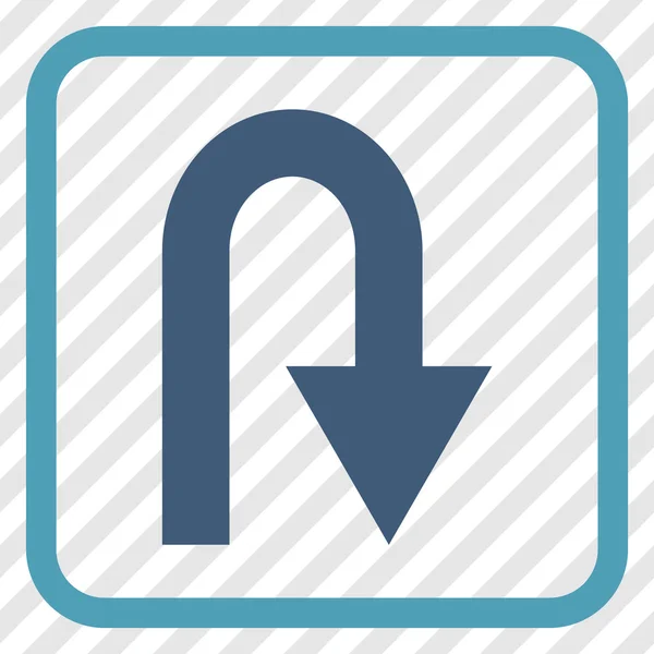 U Turn Vector Icon In een Frame — Stockvector