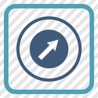 Yukarı sağ yuvarlak ok vektör simgesi bir çerçeve içinde