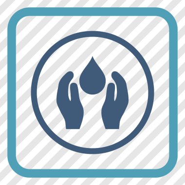 Su bakım vektör simgesi bir çerçeve içinde