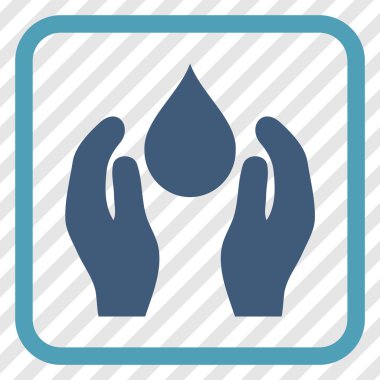 Su bakım vektör simgesi bir çerçeve içinde