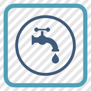 Su dokunun vektör simgesi bir çerçeve içinde