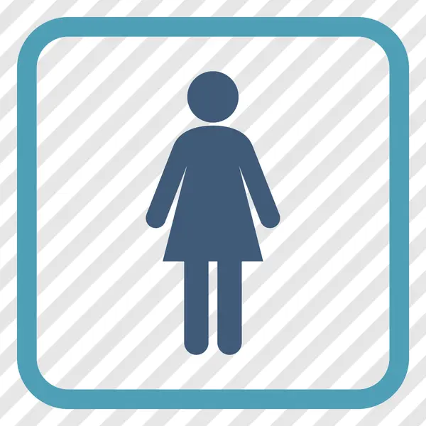 Vrouw Vector Icon In een Frame — Stockvector