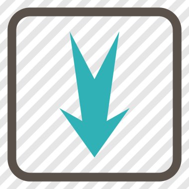 Vektör simgesi bir çerçeve içinde aşağı ok