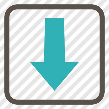 Vektör simgesi bir çerçeve içinde aşağı ok