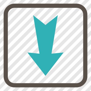 Vektör simgesi bir çerçeve içinde aşağı ok