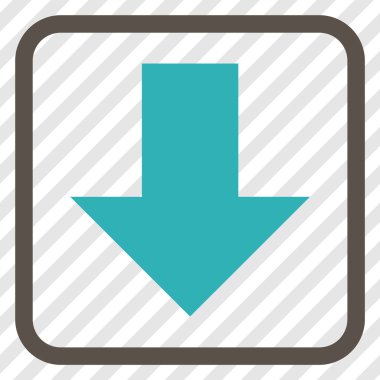 Vektör simgesi bir çerçeve içinde aşağı ok