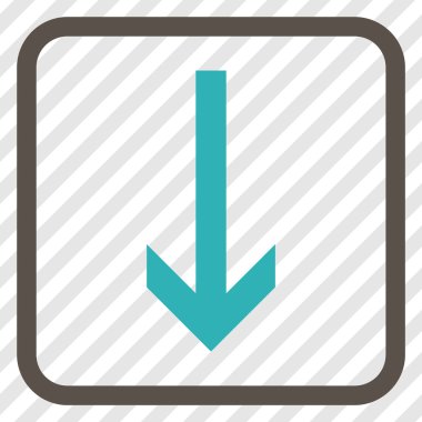 Vektör simgesi bir çerçeve içinde aşağı ok