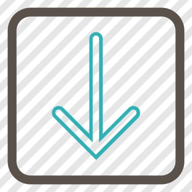 Vektör simgesi bir çerçeve içinde aşağı ok