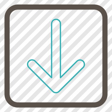 Vektör simgesi bir çerçeve içinde aşağı ok