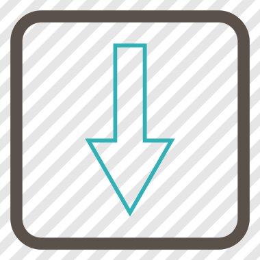 Vektör simgesi bir çerçeve içinde aşağı ok