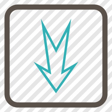 Vektör simgesi bir çerçeve içinde aşağı ok