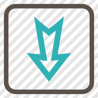 Vektör simgesi bir çerçeve içinde aşağı ok