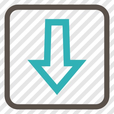 Vektör simgesi bir çerçeve içinde aşağı ok