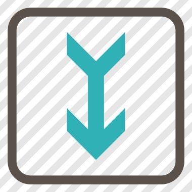 Vektör simgesi bir çerçeve içinde aşağı ok