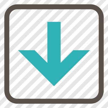 Vektör simgesi bir çerçeve içinde aşağı ok