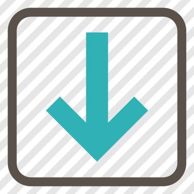 Vektör simgesi bir çerçeve içinde aşağı ok