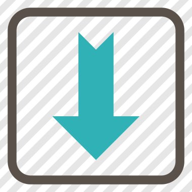 Vektör simgesi bir çerçeve içinde aşağı ok