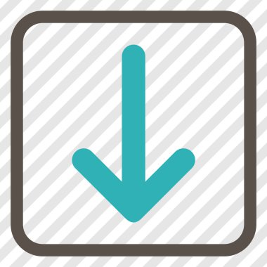 Vektör simgesi bir çerçeve içinde aşağı ok