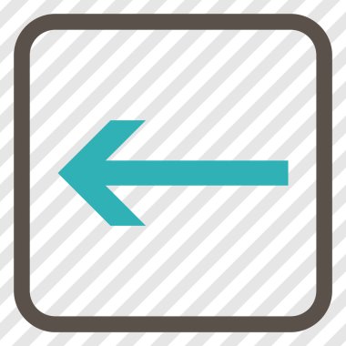 Ok sol vektör simgesi bir çerçeve içinde