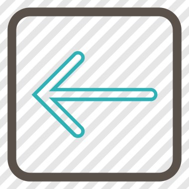 Ok sol vektör simgesi bir çerçeve içinde