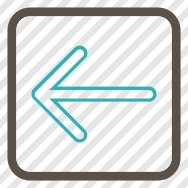 Ok sol vektör simgesi bir çerçeve içinde