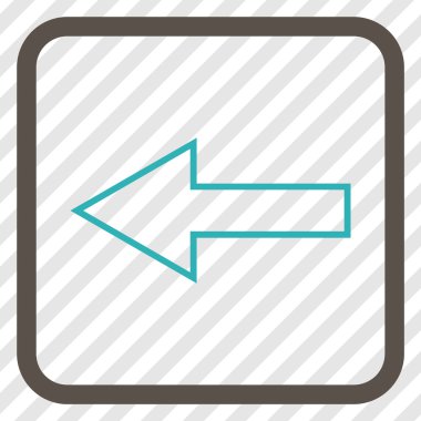 Ok sol vektör simgesi bir çerçeve içinde