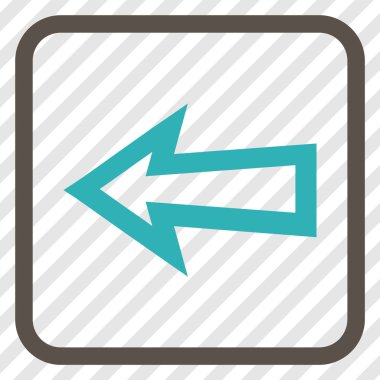 Ok sol vektör simgesi bir çerçeve içinde