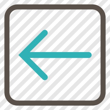 Ok sol vektör simgesi bir çerçeve içinde