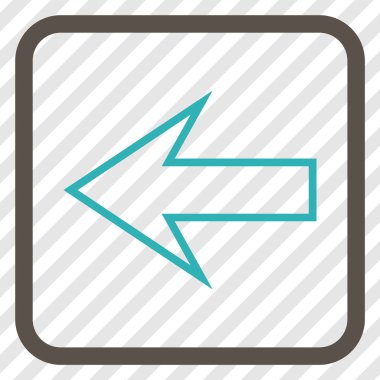 Ok sol vektör simgesi bir çerçeve içinde