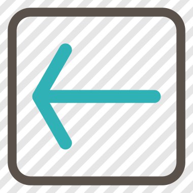 Ok sol vektör simgesi bir çerçeve içinde