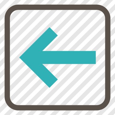 Ok sol vektör simgesi bir çerçeve içinde