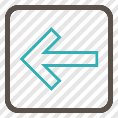 Ok sol vektör simgesi bir çerçeve içinde