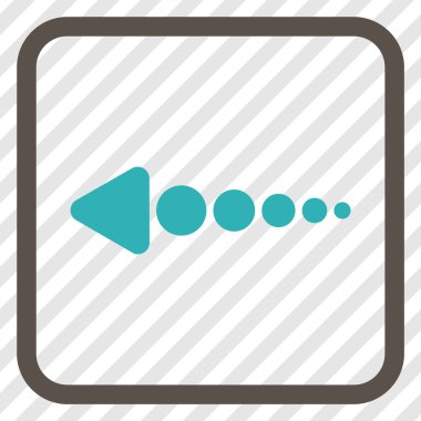 Ok sol vektör simgesi bir çerçeve içinde