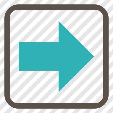 Ok sağ vektör simgesi bir çerçeve içinde