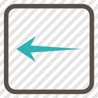 Ok sol vektör simgesi bir çerçeve içinde