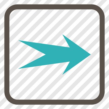 Ok sağ vektör simgesi bir çerçeve içinde