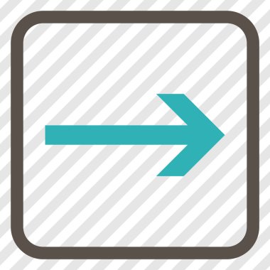 Ok sağ vektör simgesi bir çerçeve içinde