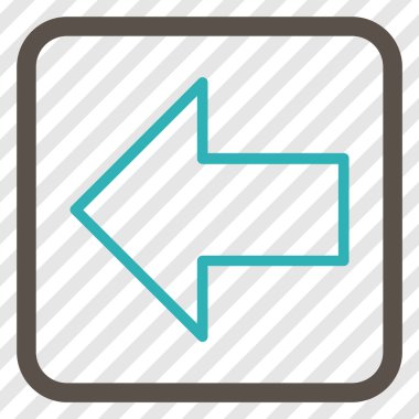 Ok sol vektör simgesi bir çerçeve içinde