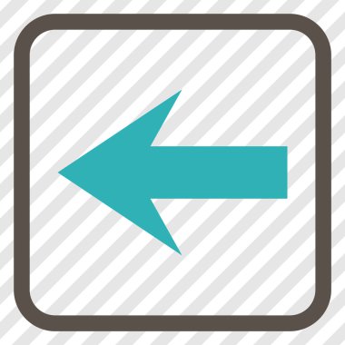 Ok sol vektör simgesi bir çerçeve içinde