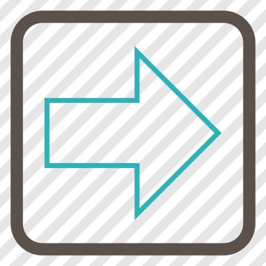 Ok sağ vektör simgesi bir çerçeve içinde